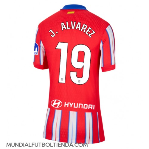 Camiseta Atletico Madrid Julian Alvarez #19 Primera Equipación Replica 2024-25 para mujer mangas cortas